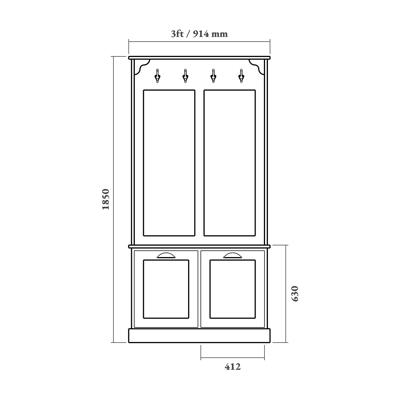 Boot Room Storage Bench with Drawers - Image 5