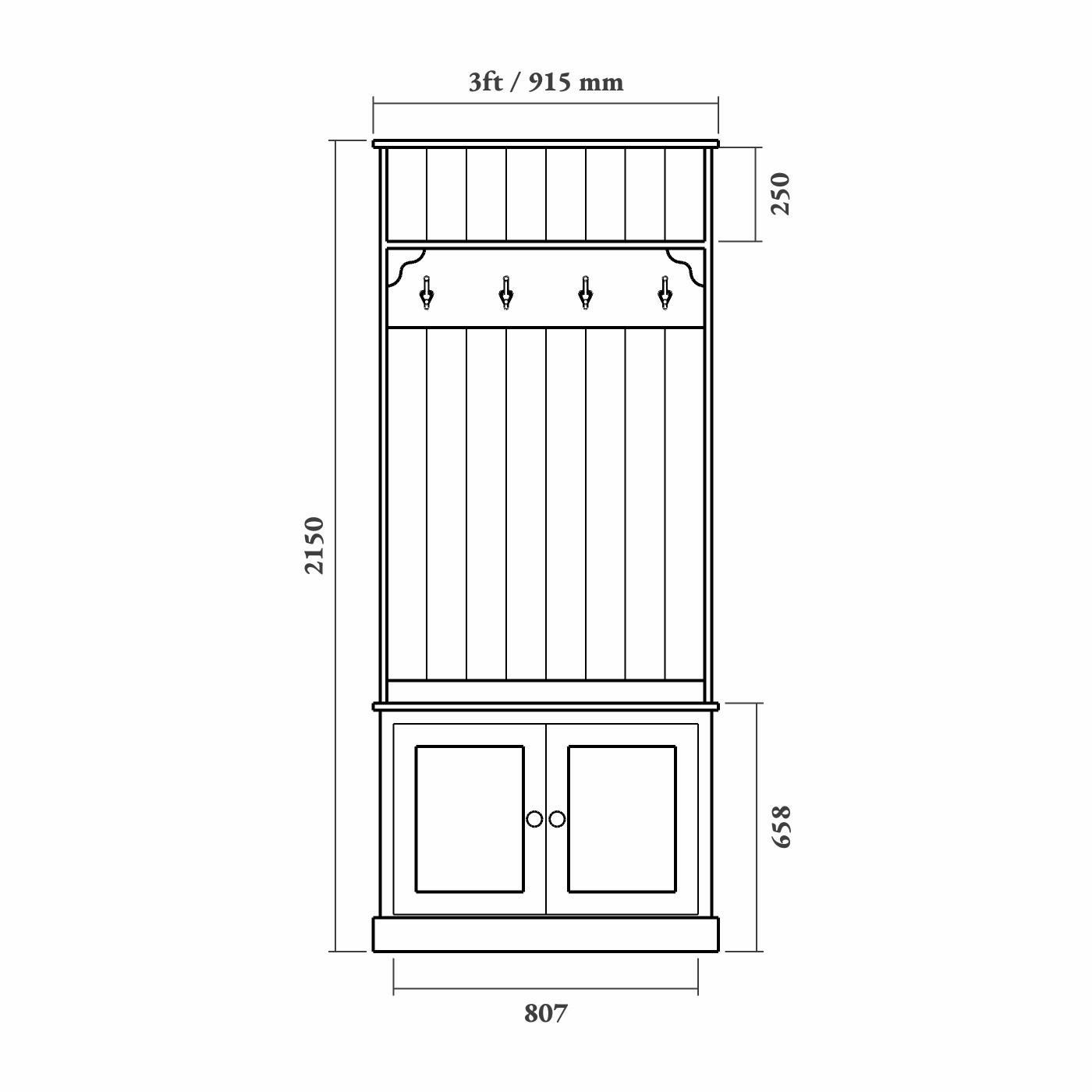 Extra Tall Boot Room Bench - Image 3