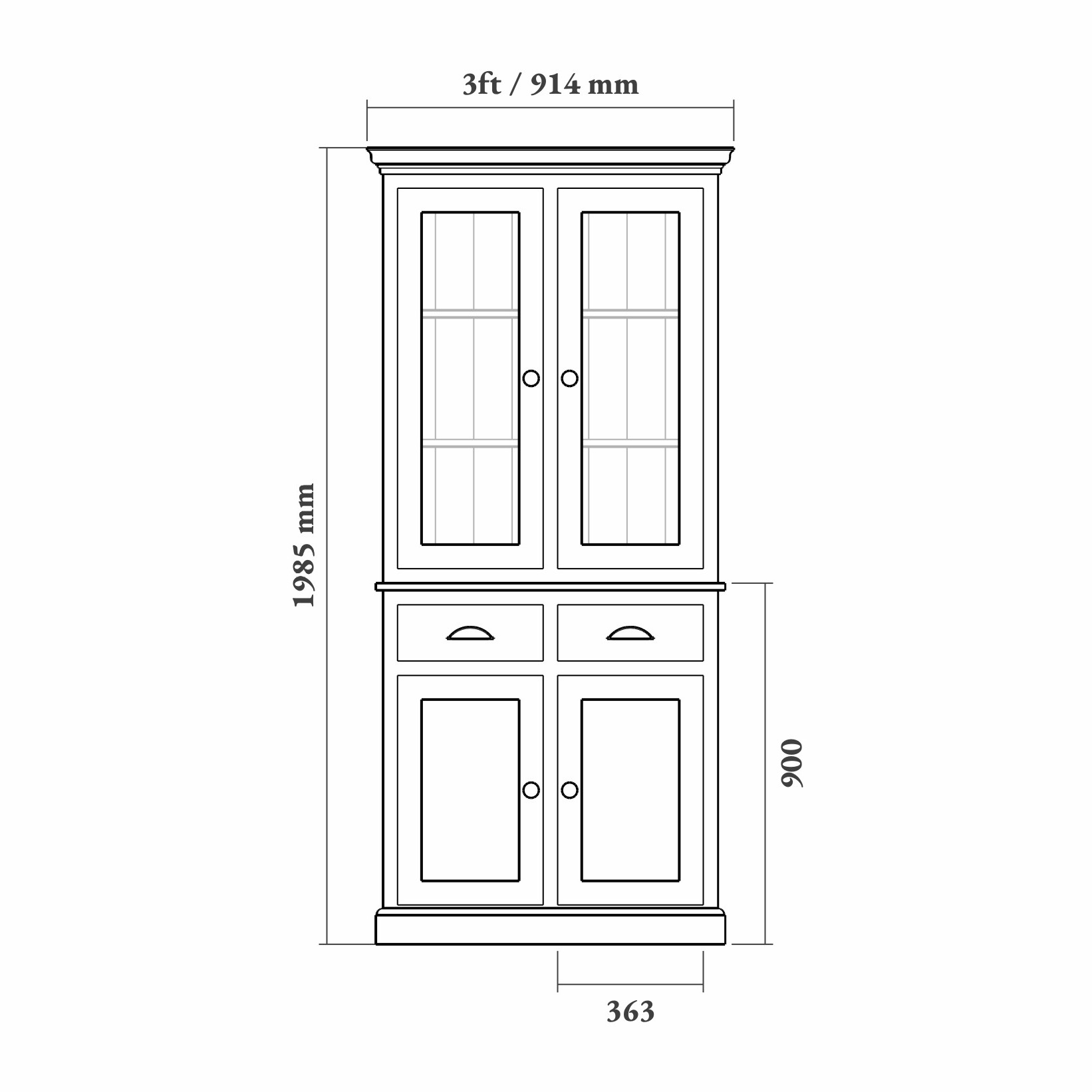 Oxford Glazed Dresser - Image 2