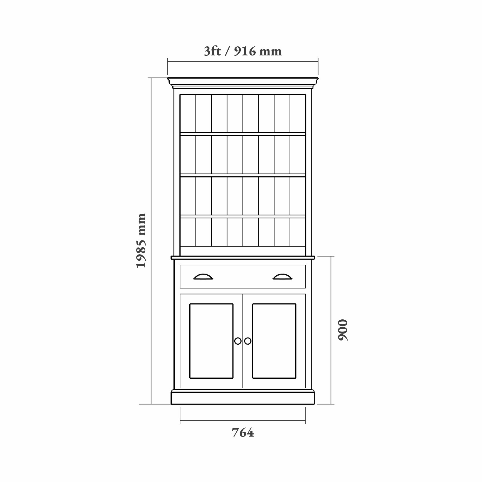 Shaker Bookcase Dresser - Image 2