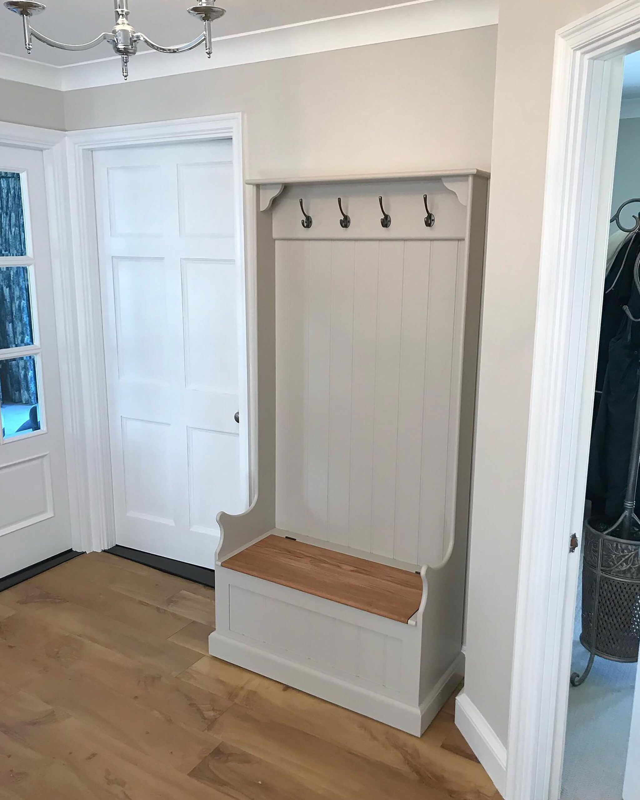 Tall Monks Bench with Oak Storage Seat - Image 9