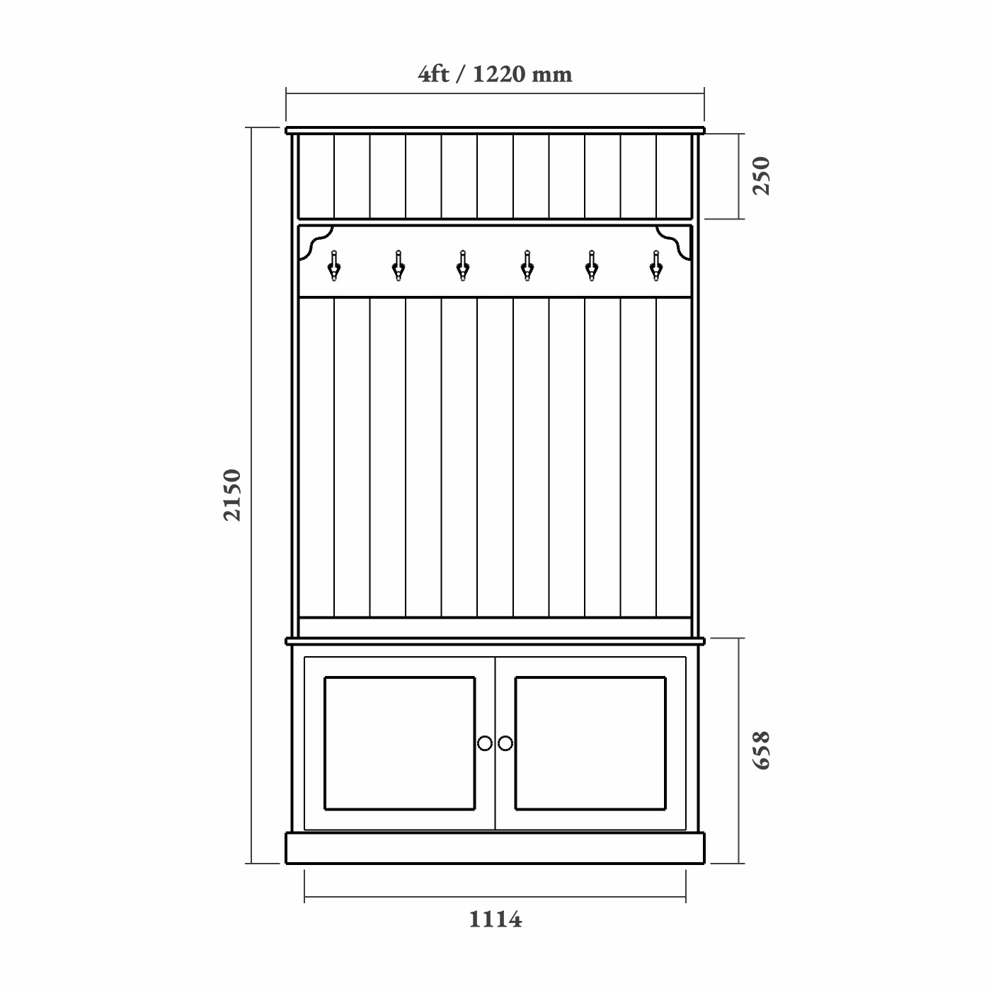 Extra Tall Boot Room Bench - Image 4