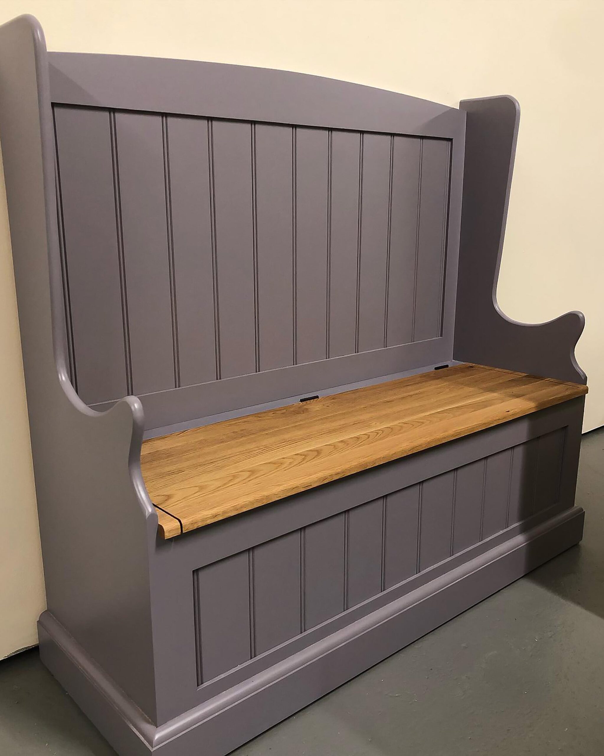 Hallway Monks Bench with Oak Storage Seat - Image 6