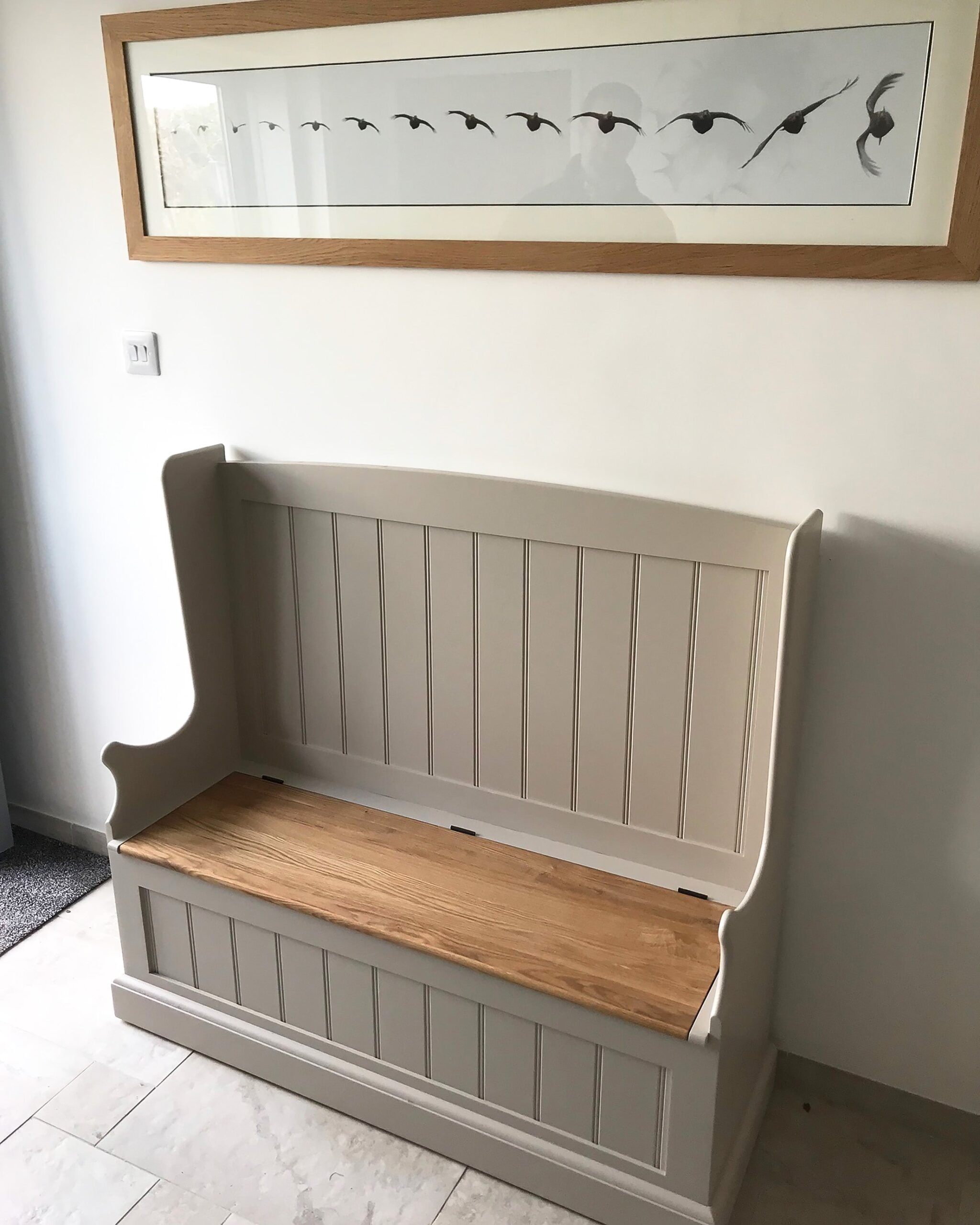Hallway Monks Bench with Oak Storage Seat - Image 5