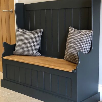 Hallway Monks Bench with Oak Storage Seat