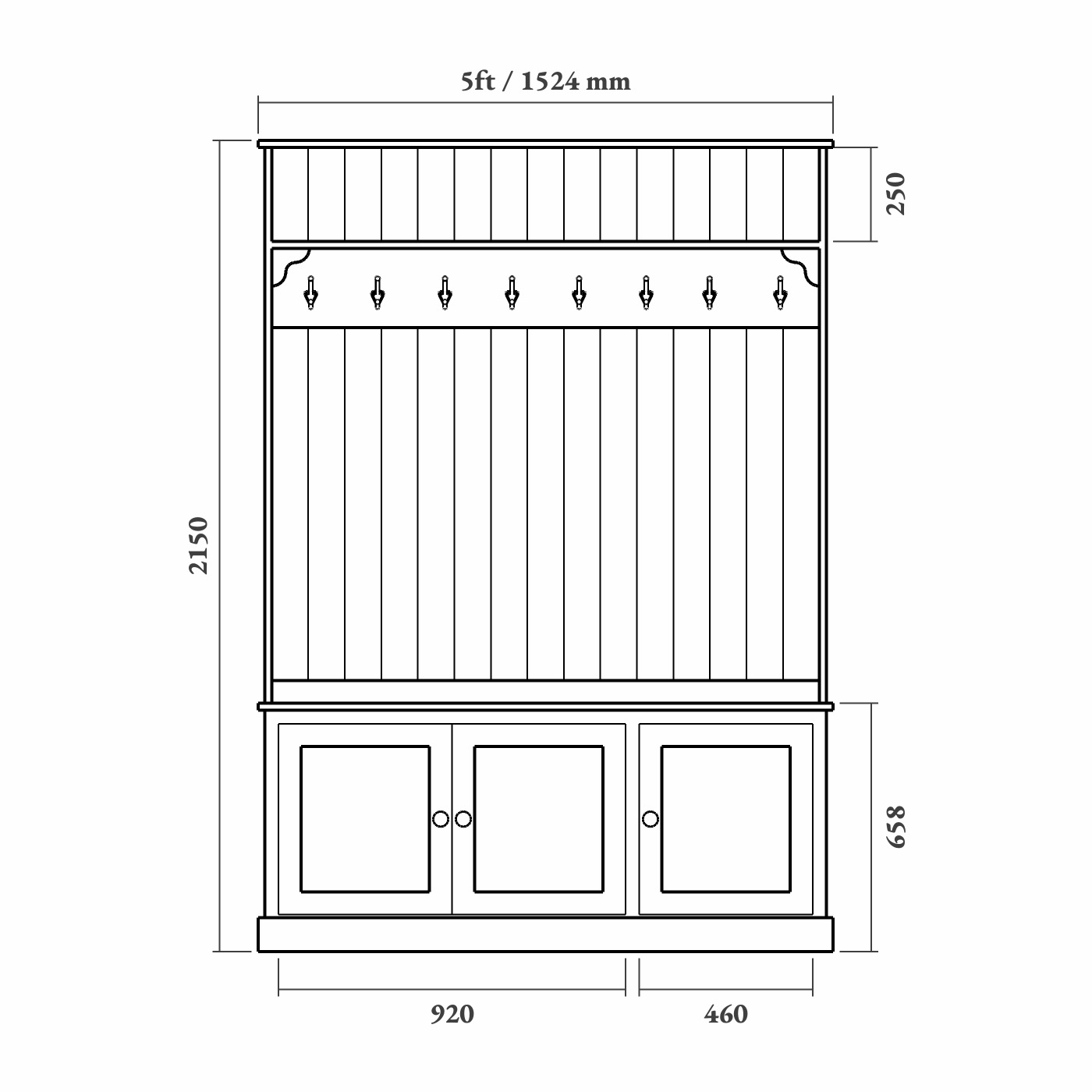 Extra Tall Boot Room Bench - Image 5