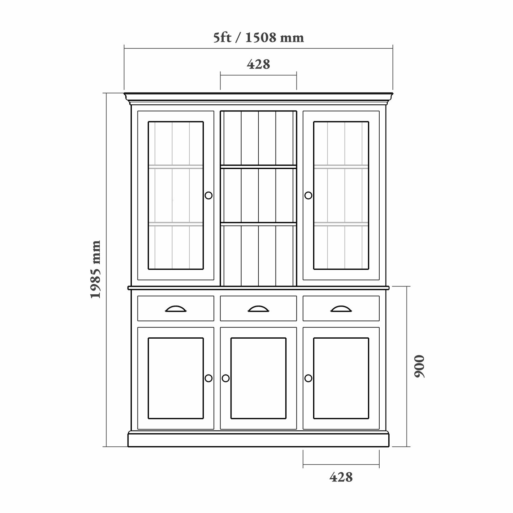 Grand Oxford Glazed Dresser - Image 10