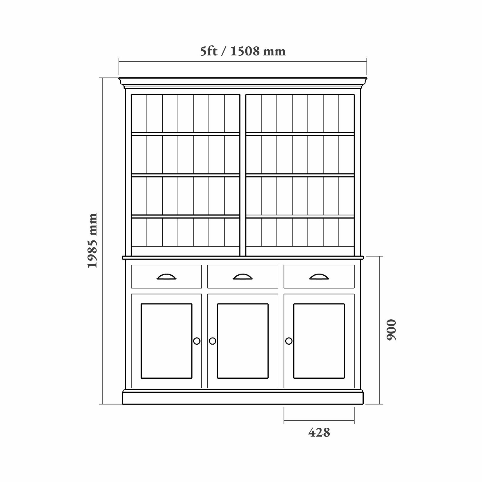 Shaker Bookcase Dresser - Image 4