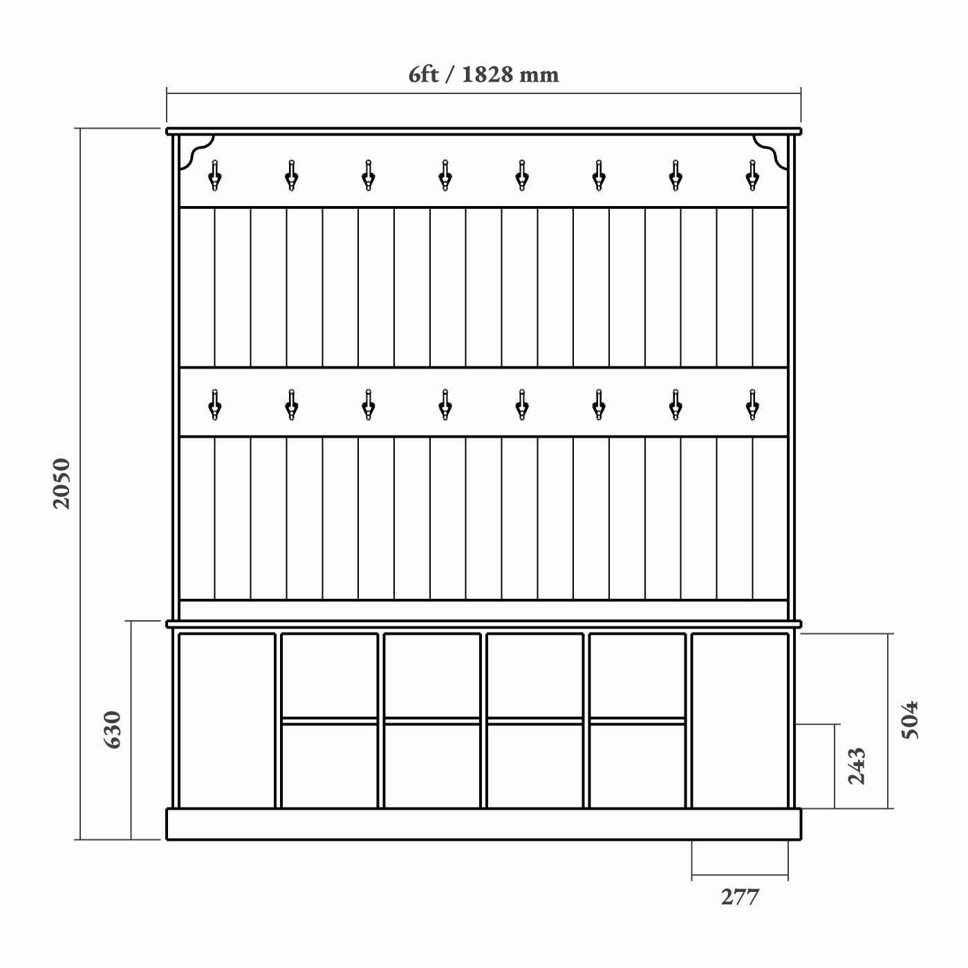 Boot Room Storage Bench - Extra Rail - Image 5