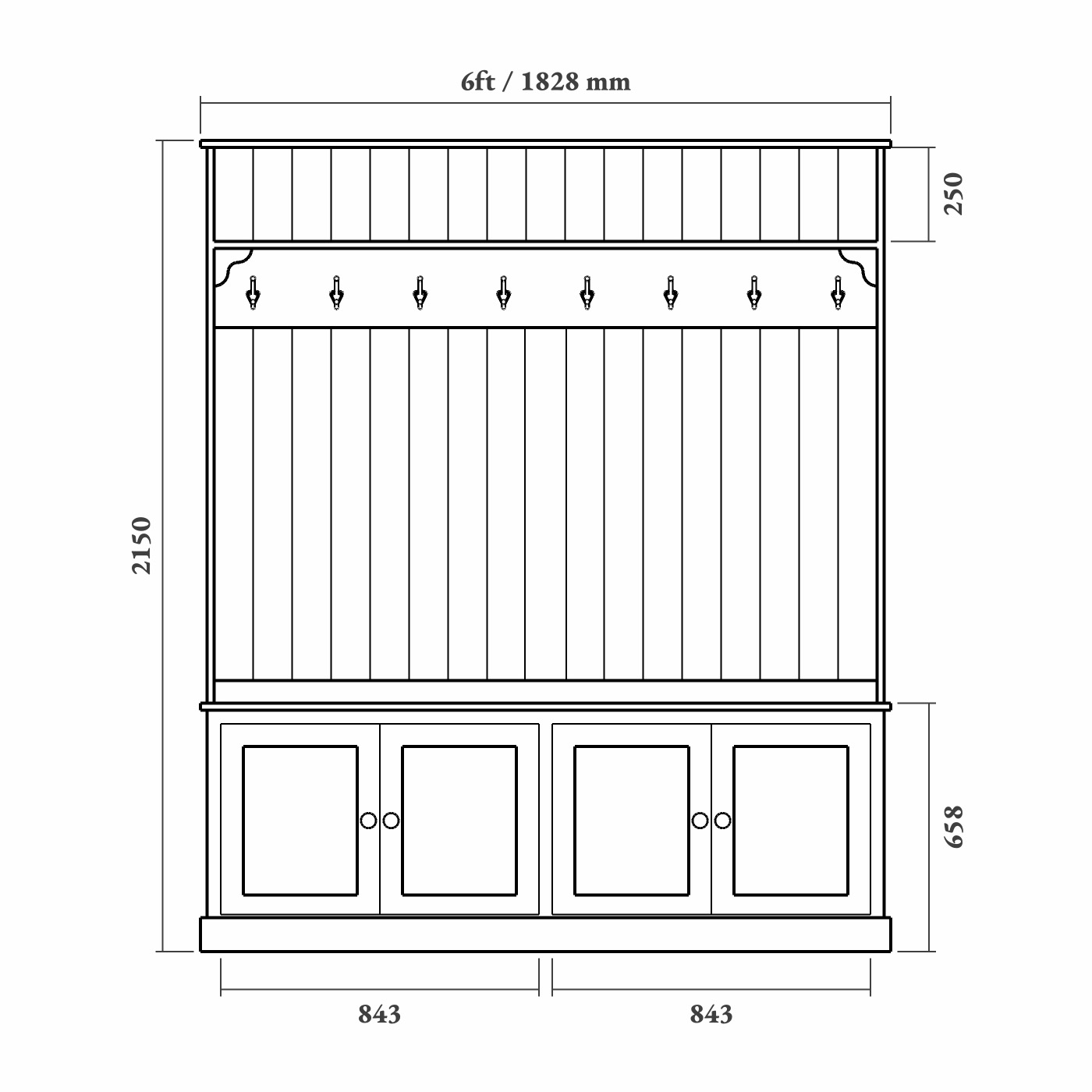Extra Tall Boot Room Bench - Image 6