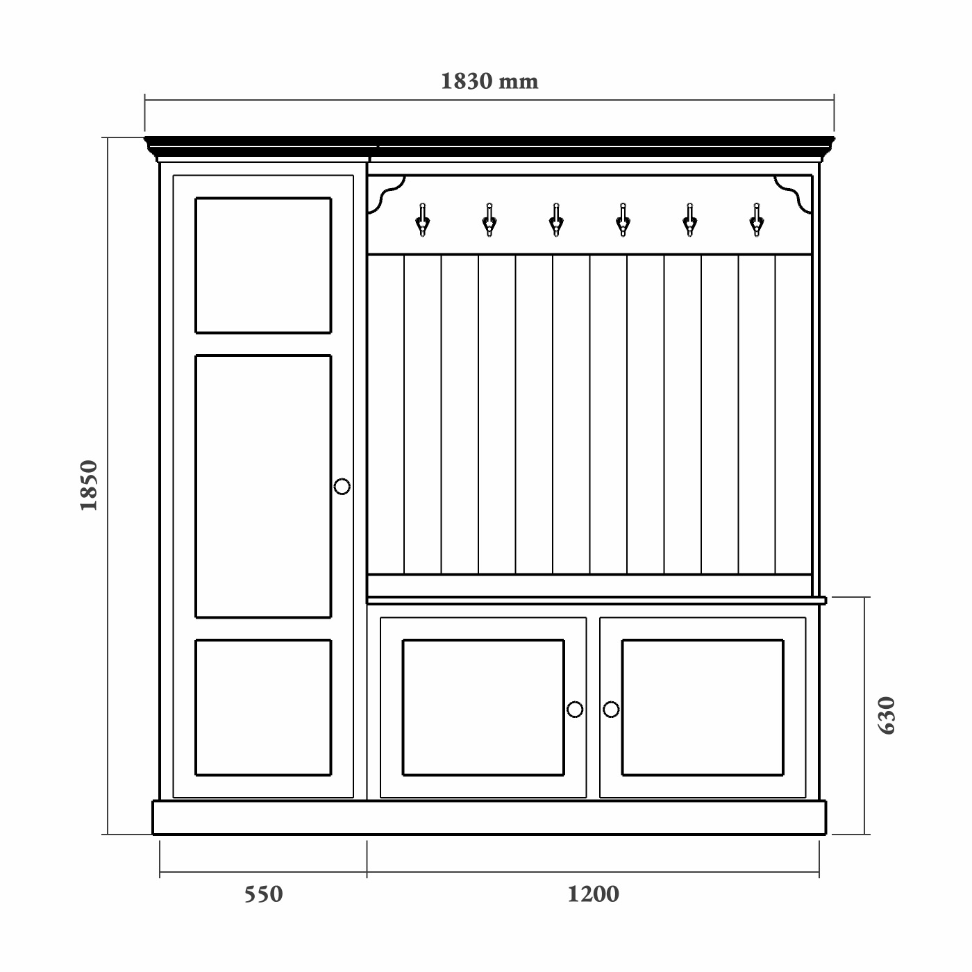 Compact Country Boot Room Bench Willis & Stone Willis & Stone