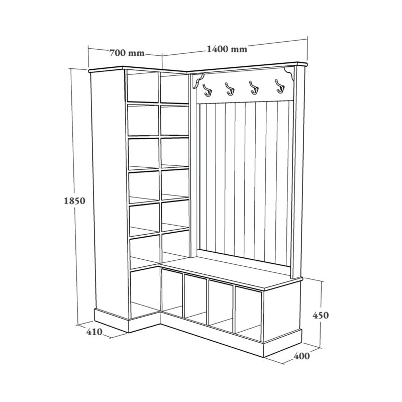 Corner Shoe Storage Bench Willis & Stone Willis & Stone