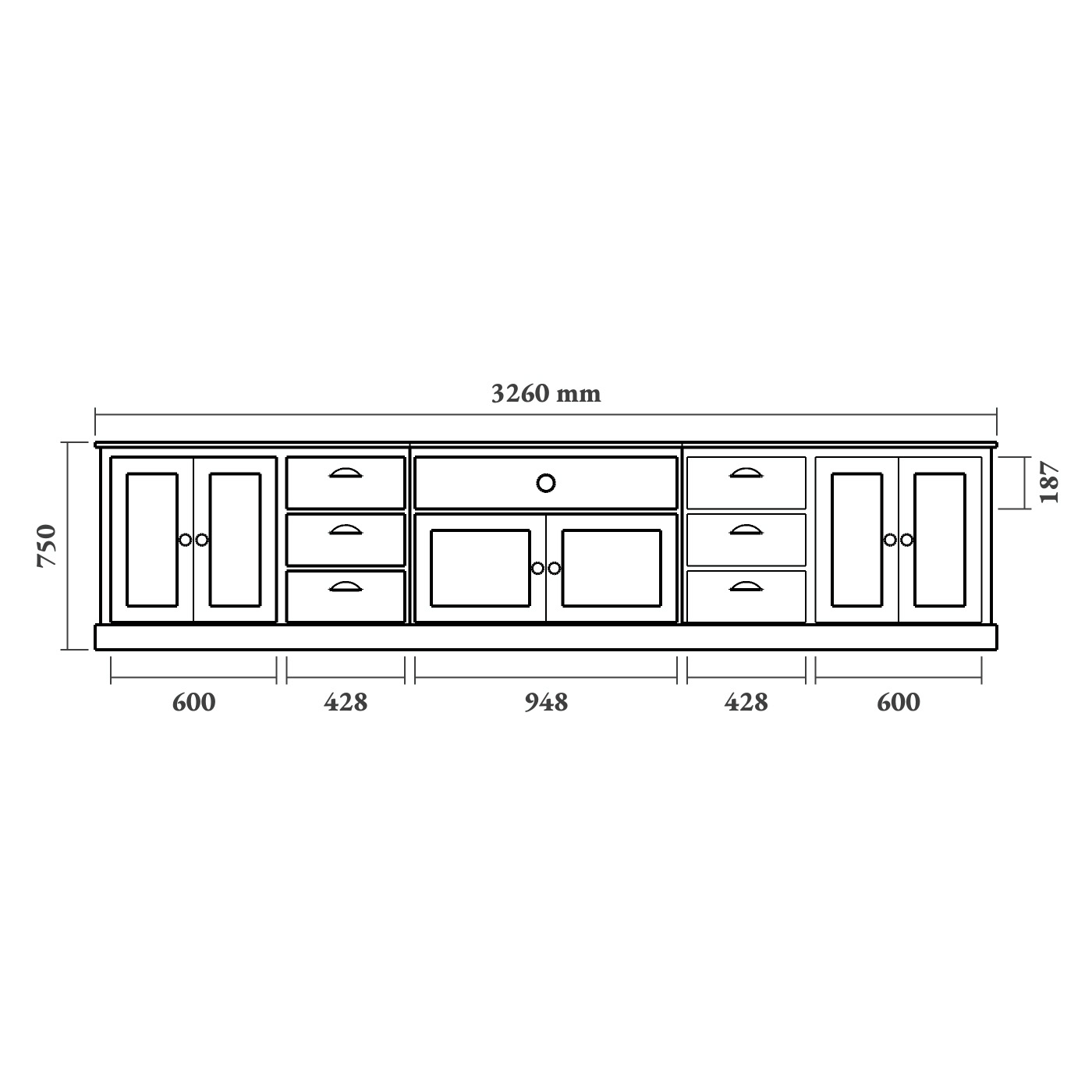 Large Shaker TV Cabinet - Image 7