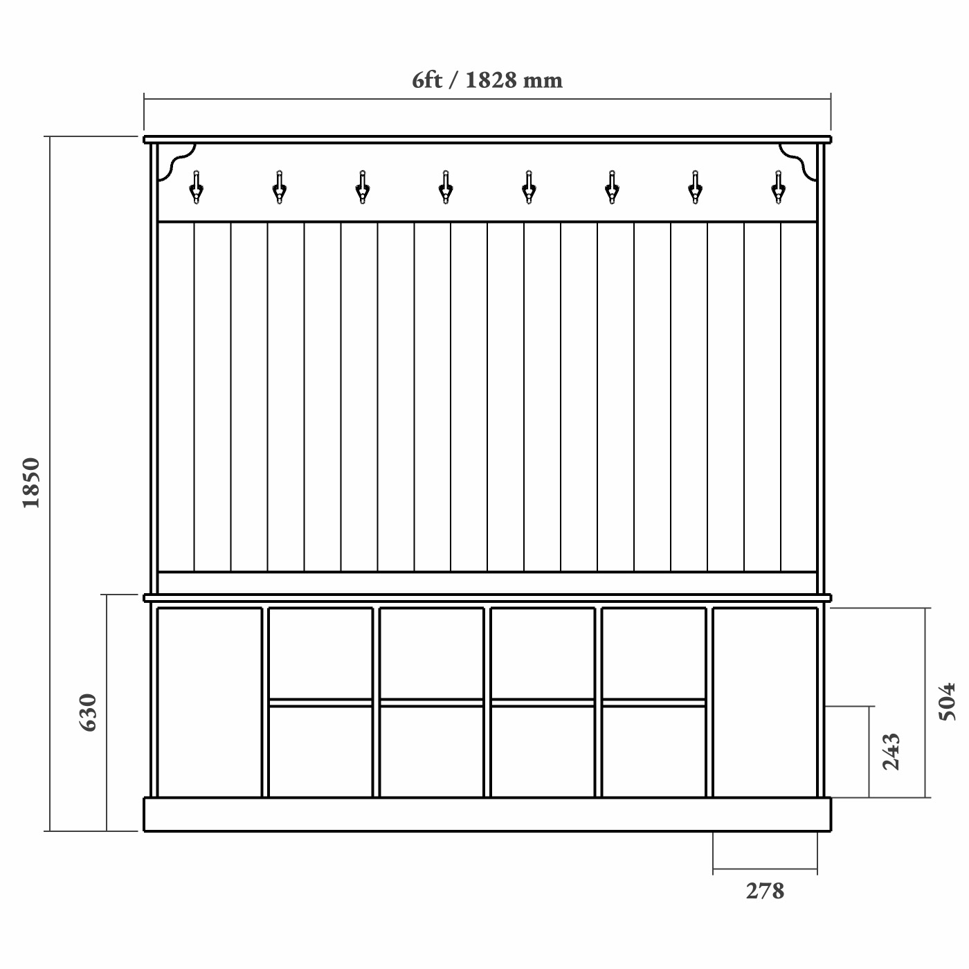 Traditional Boot Room Storage Bench Willis & Stone Willis & Stone