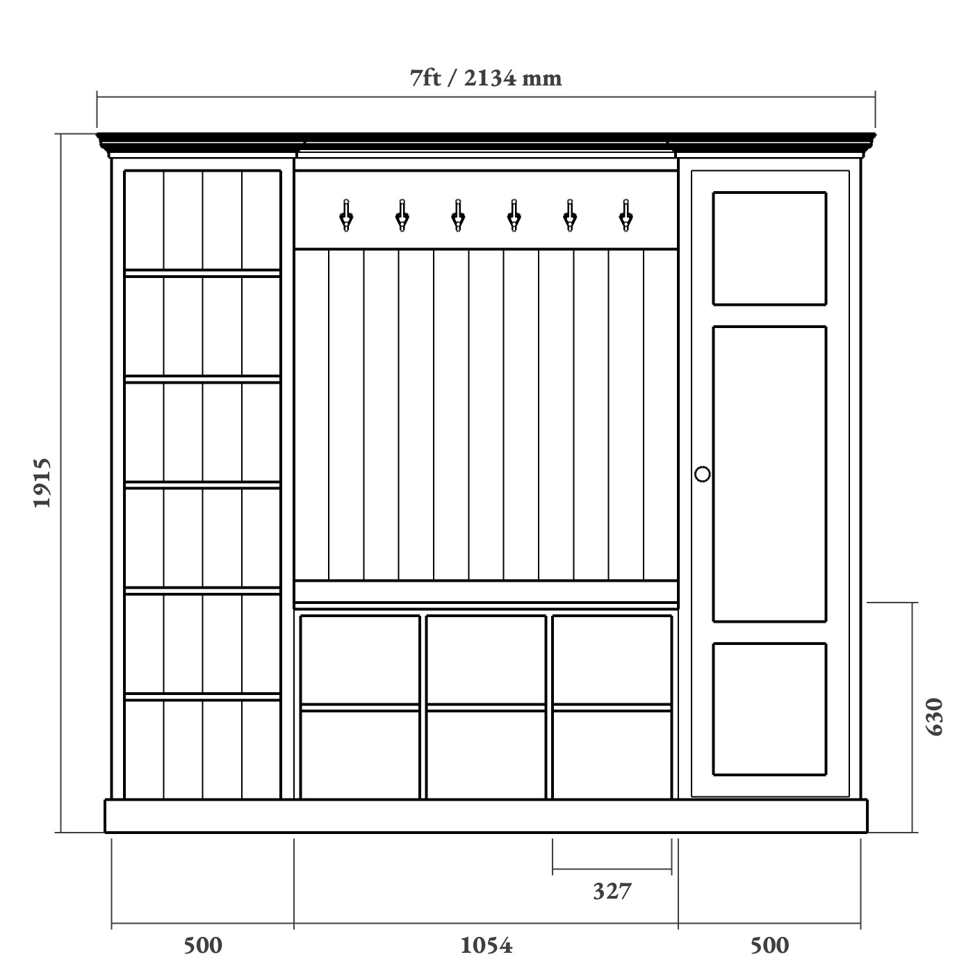 Boot Room Storage Bench with Shelving - Image 4