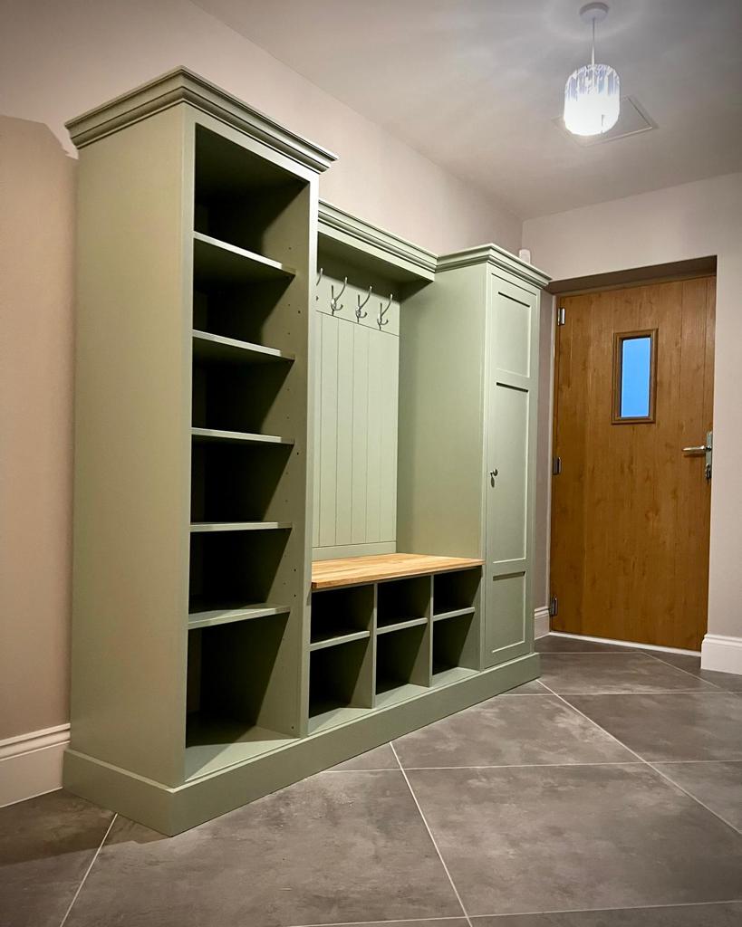 Boot Room Storage Bench with Shelving Willis & Stone Willis & Stone